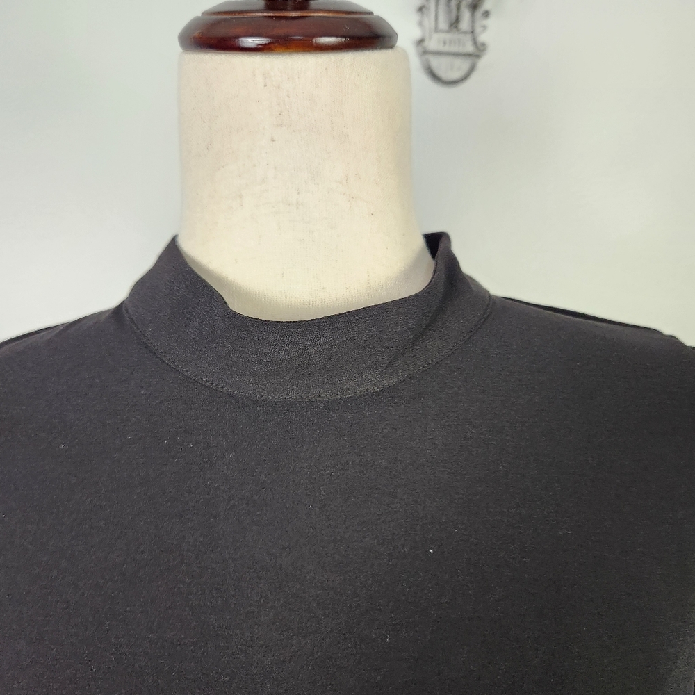 NWT Banana Republic Black Mock Neck Belted Fit & Flare Mini Dress Size 10 #0602 - Picture 3 of 14